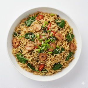 Burnt Garlic and Spinach Rice